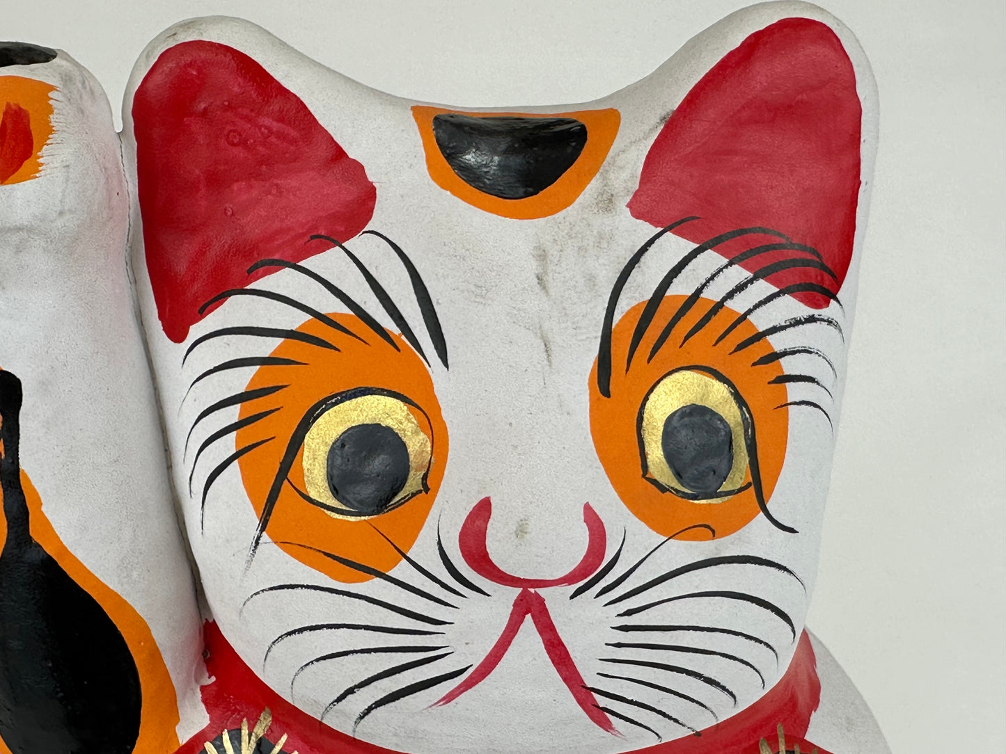 Japanese Traditional Papier-mâché Maneki Neko Good Luck 13"