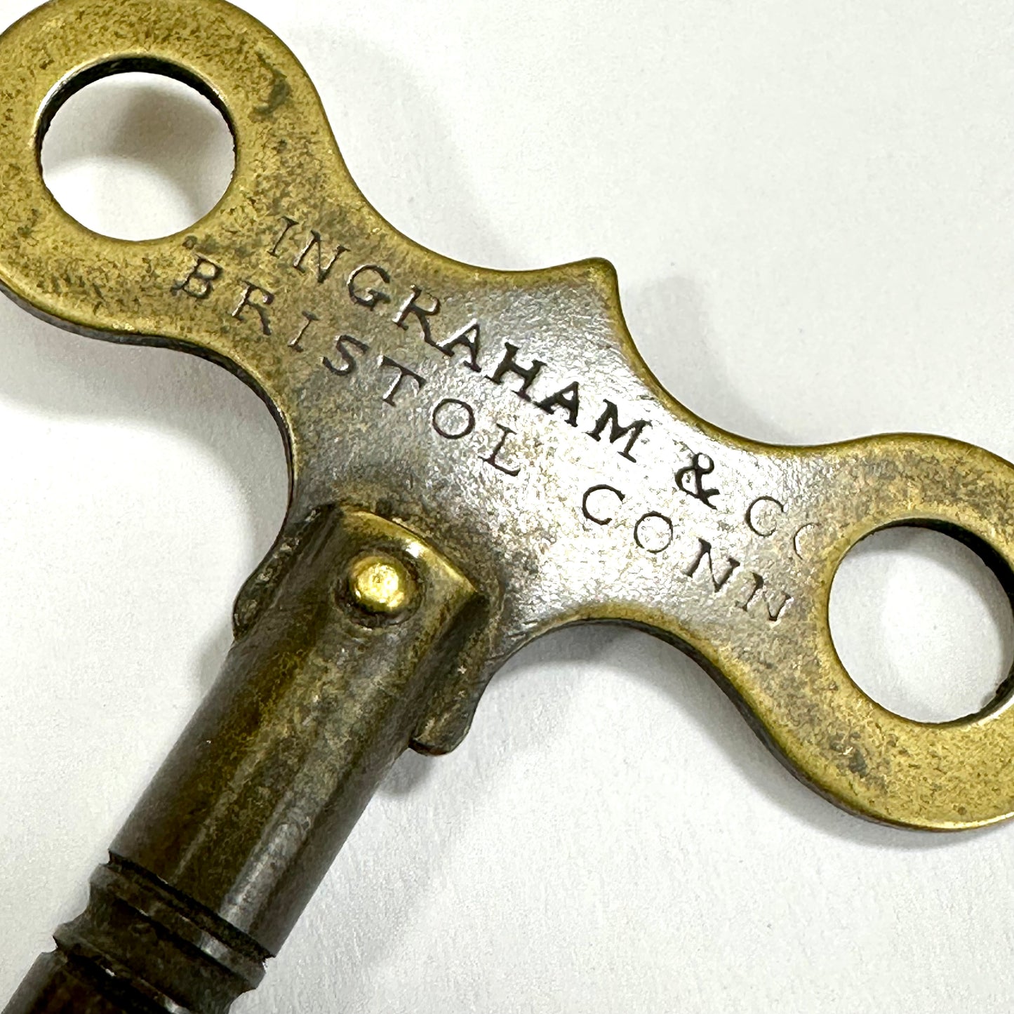 Antique American Ingram & Co. Rare Name Stamped Clock Key