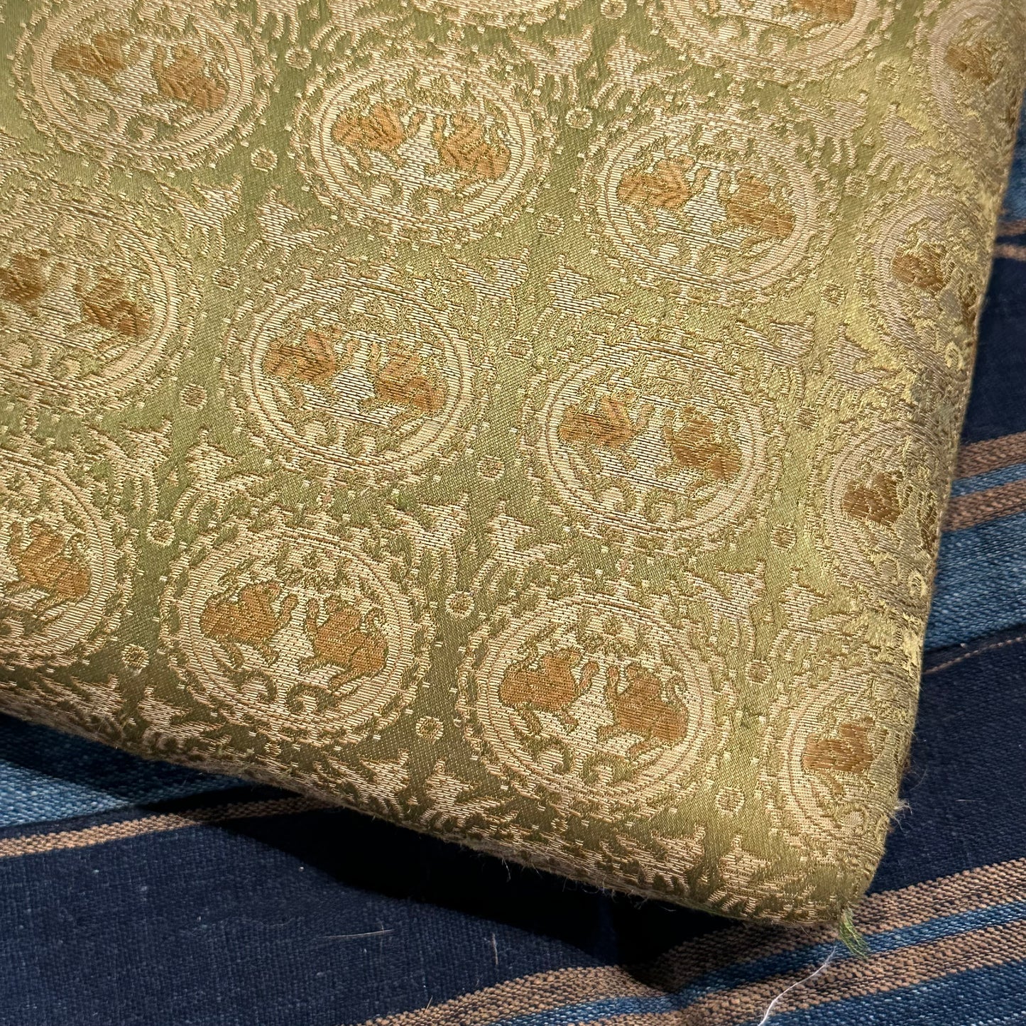 Vintage Japanese Zabuton Large Meditation Cushion Pillow Yellow
