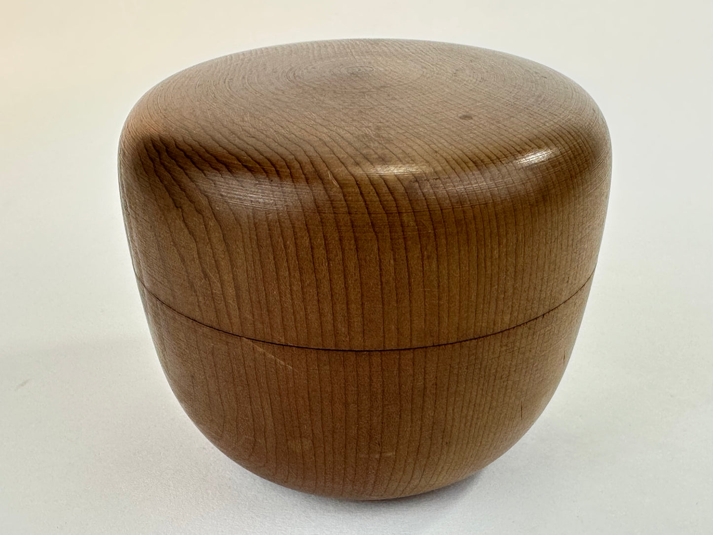 Vintage Japanese Wooden Natsume w/ Fine Natural Wood Grain 3"