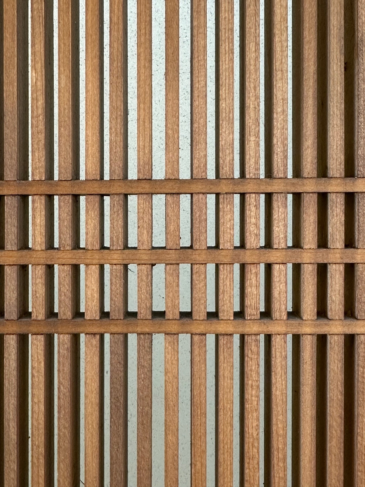 Vintage Japanese Ranma PAIR Transom Glass Geometric Lattice Sugi Wood 69.5"