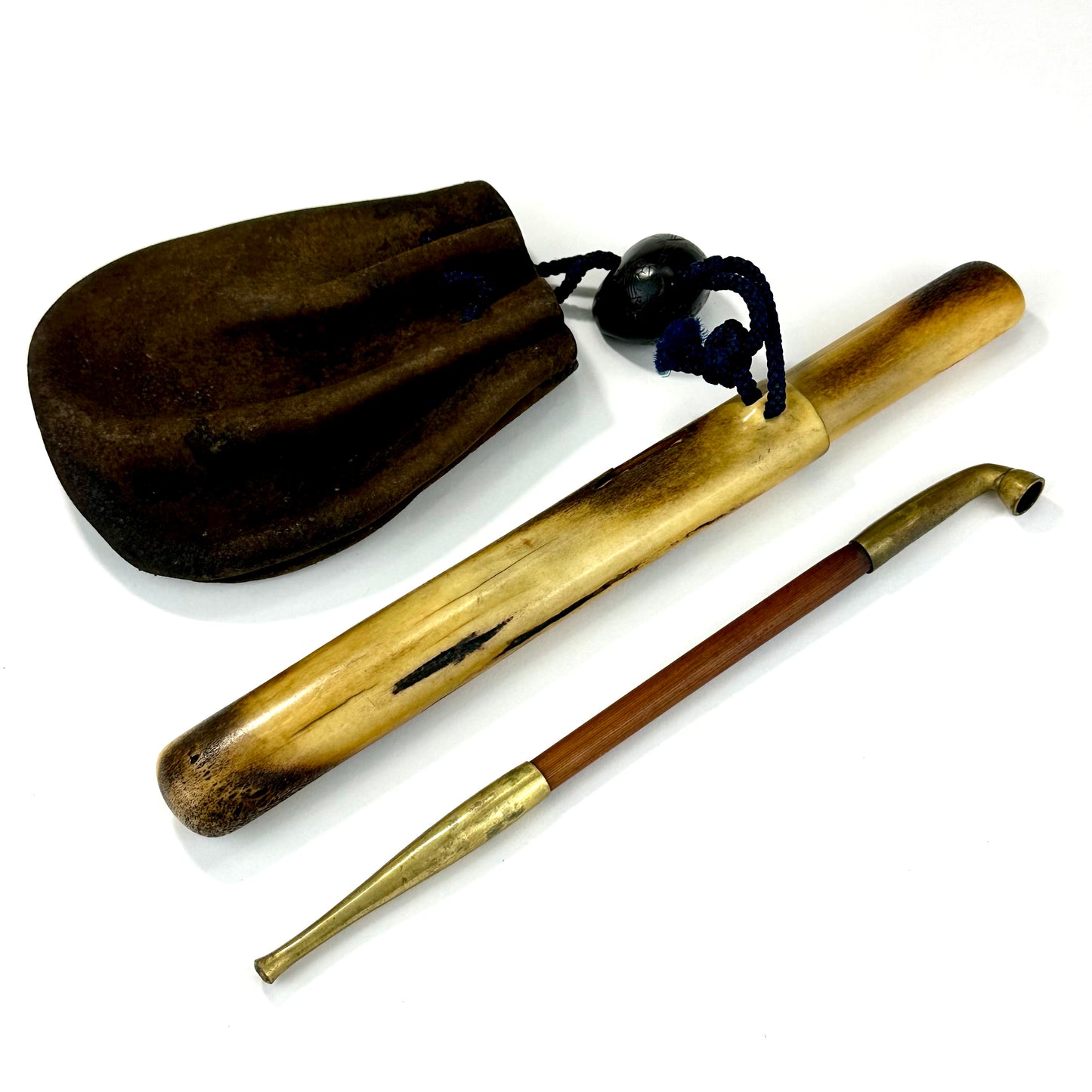 Antique Japanese Meiji Era Early c1900 Japanese Kiseru Good Draw 8”