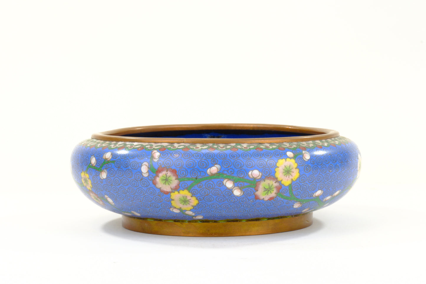 Antique Japanese Cloisonné Brush Pot with Floral Panels Meiji Period