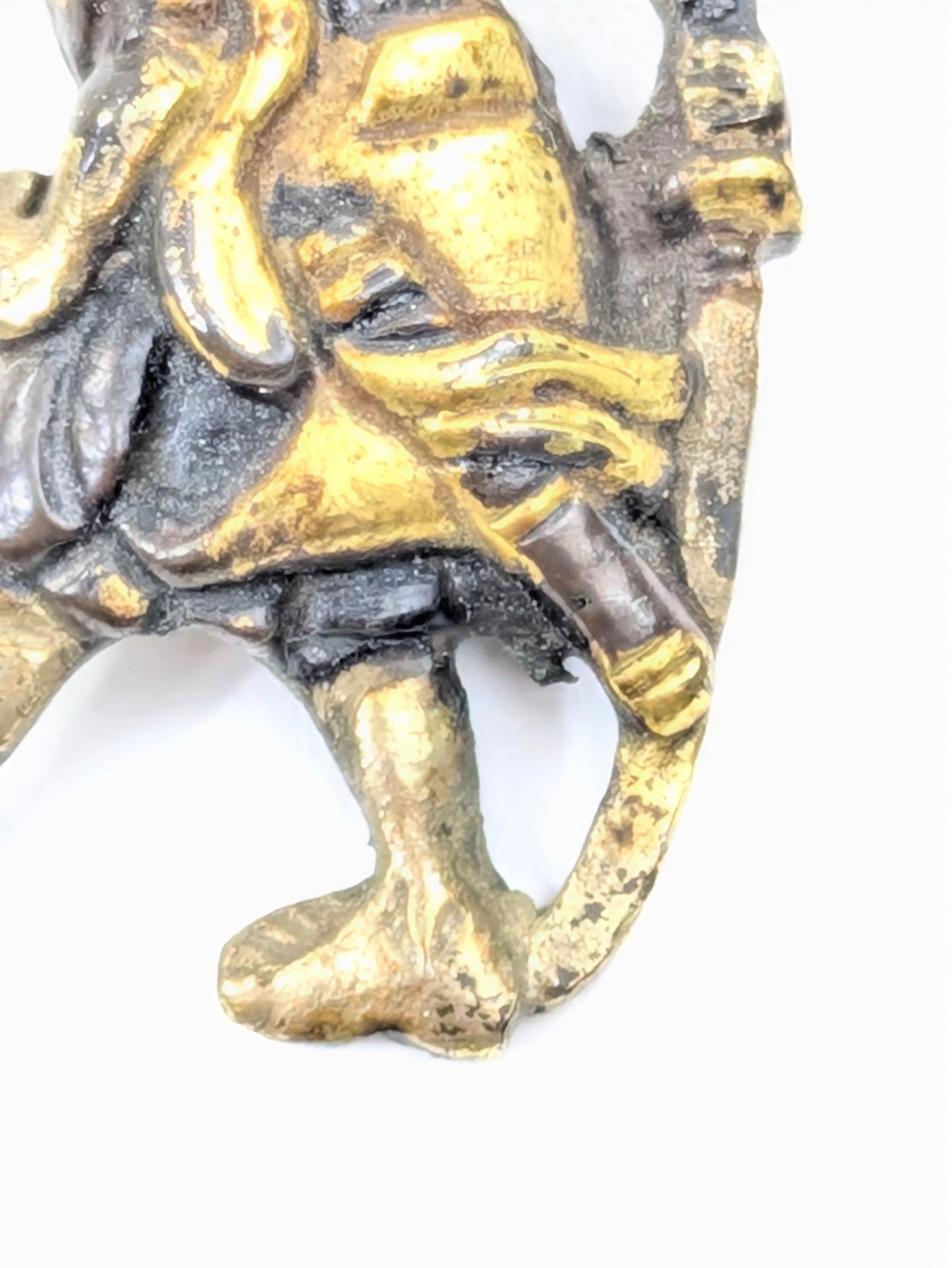 Japanese Menuki Pair Sword Fitting Heian Flute Player & Thief Edo period (18th–19th) Gilt LS194