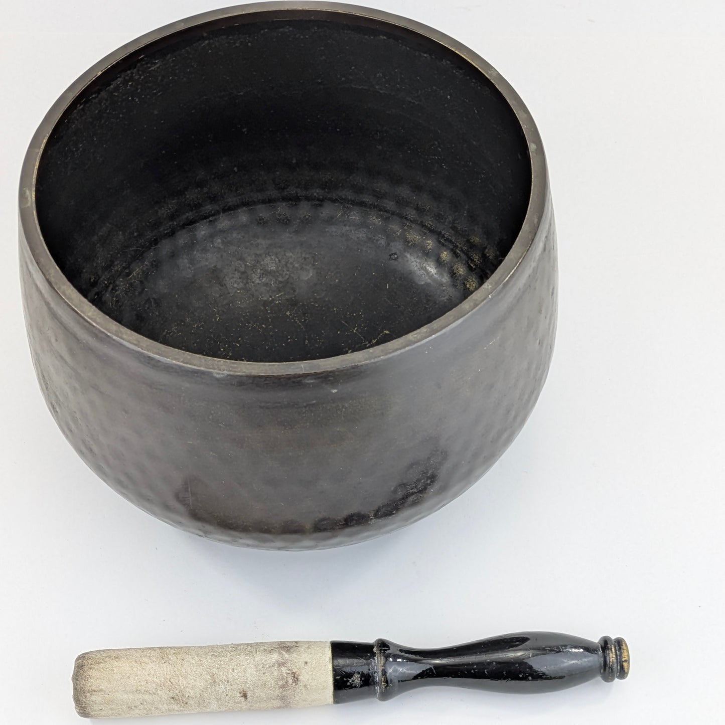 Vintage Japanese Orin Bronze Singing Bowl Buddhist Cushion & Striker 10"