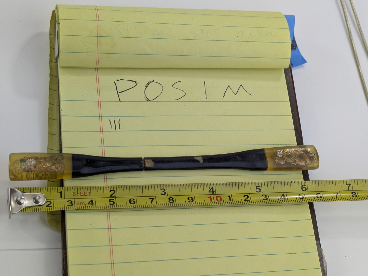 Antique Japanese Kogai Hairpin Bamboo Maki-e Chrysanthemum, c.1880