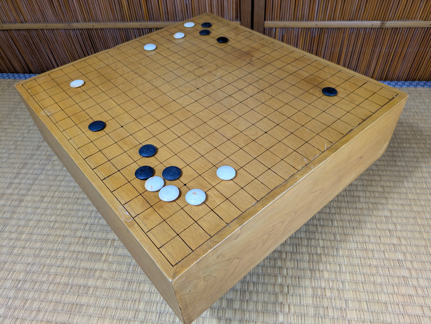 Vintage Japanese Kaya-Clad (11.5cm) Floor Go Board – 4-Sun Class, Late Showa–Early Heisei Era I9