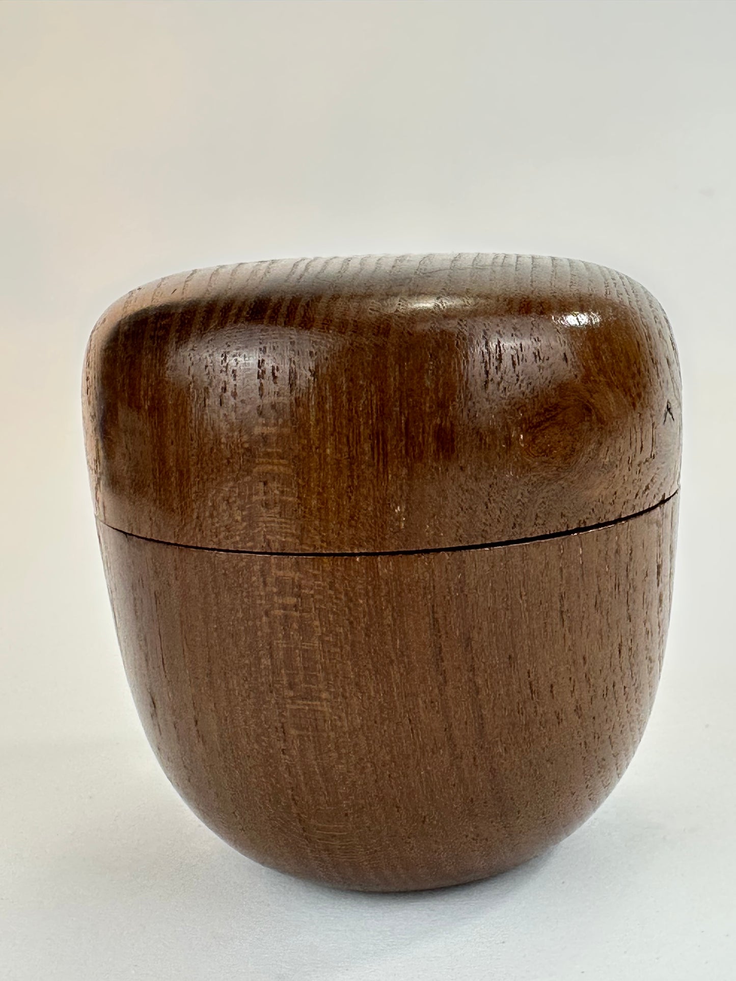 Vintage Japanese Wooden Tea Ceremony Natsume Usuki w/ Natural Wood Grain