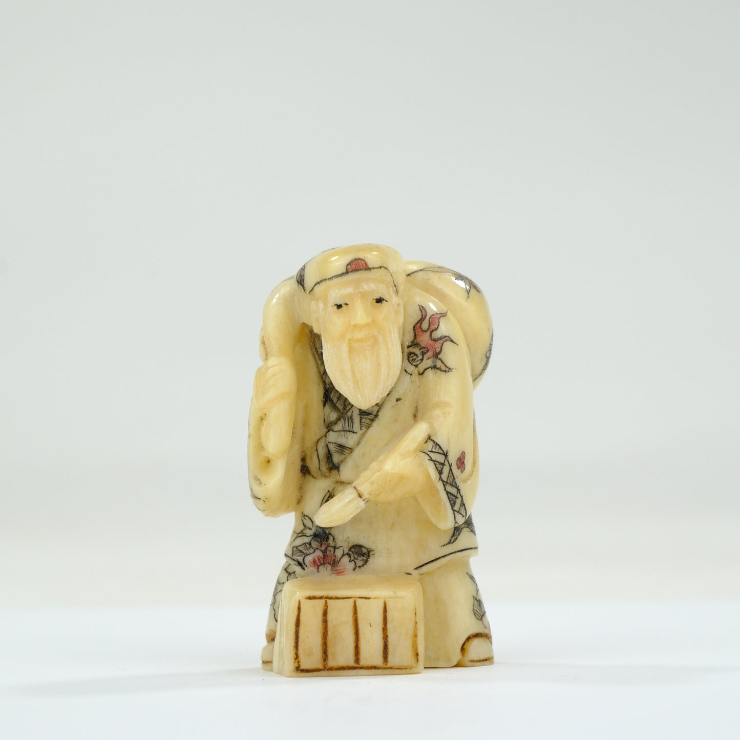 Vintage Chinese Figurine / Netsuke Hand Carved Oxbone ~2”H