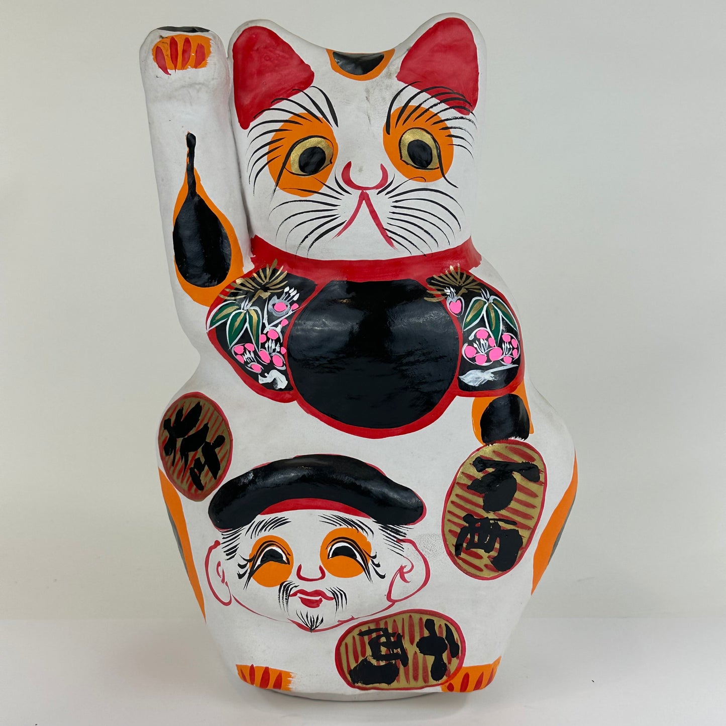Japanese Traditional Papier-mâché Maneki Neko Good Luck 13"