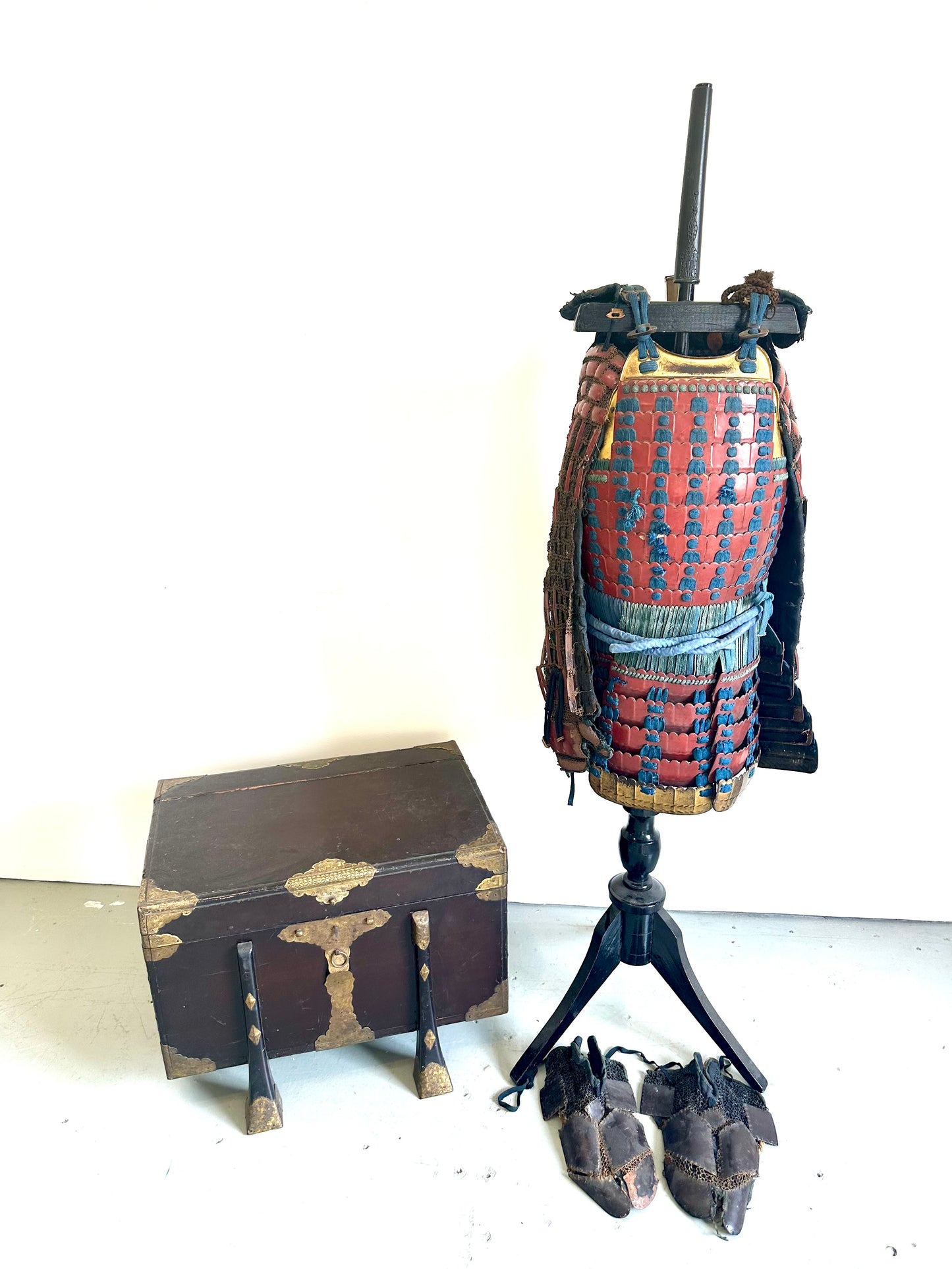 Antique Japanese Edo Era c1700’s Samurai Armor Chain Mail Lacquer