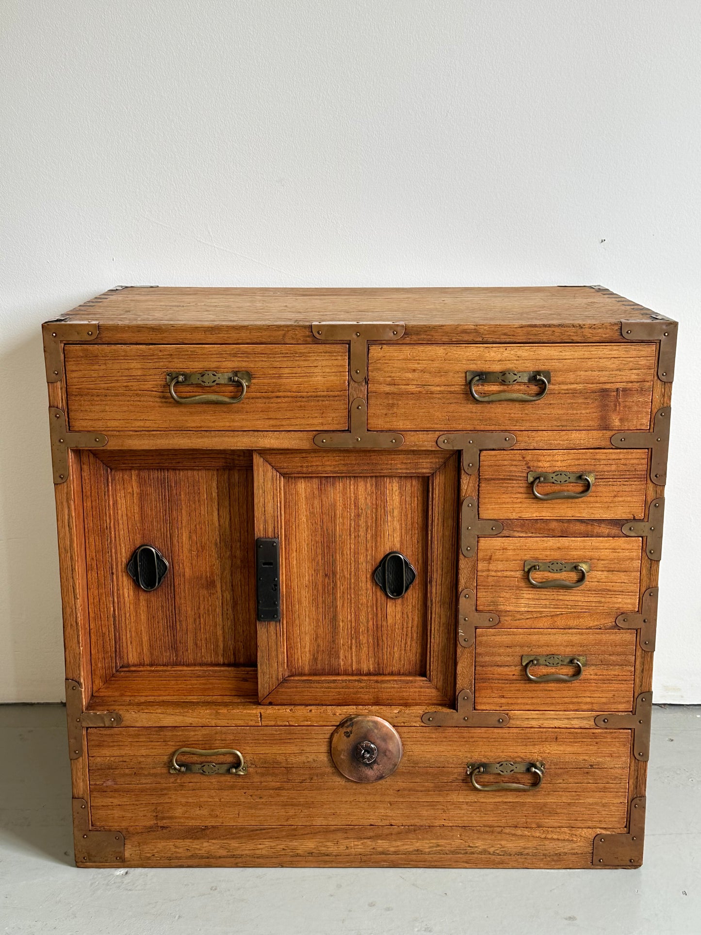Antique Japanese Meiji Era (c1890’s) Kiri Kodansu Personal Tansu 6 Drawer 25"W