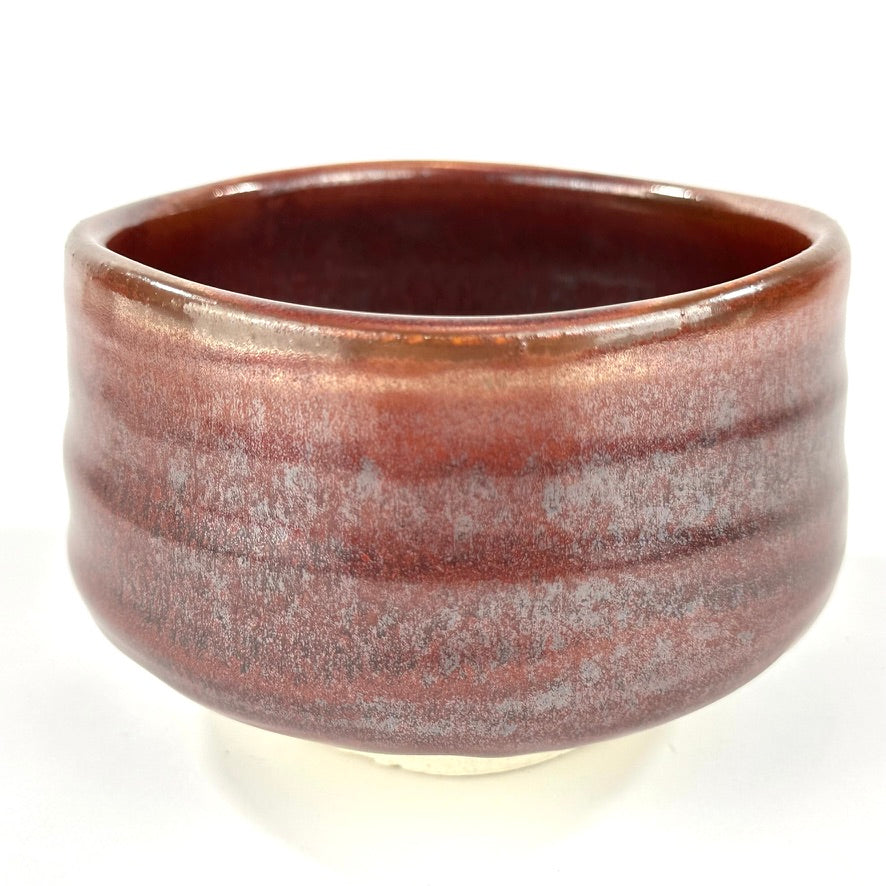 Japanese Mino Ware Chawan Matcha Tea Bowl Oxblood Iron Red Aka Glaze NEW 5"