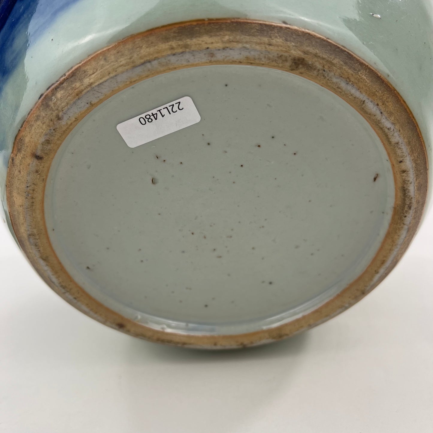 Antique Chinese Qing 19th Century Blue & White Ginger Jar Hand Painted 8"