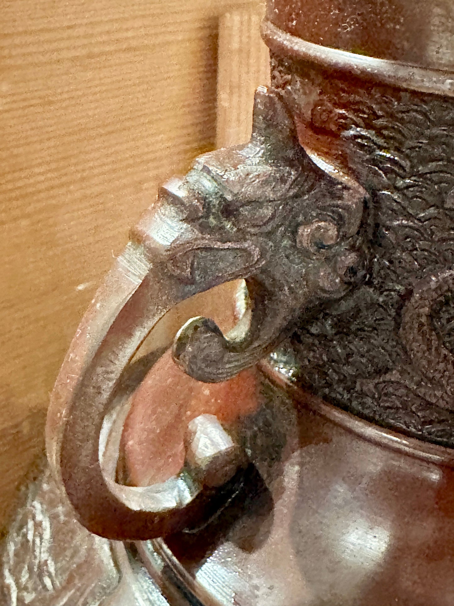 Vintage Japanese Early-Mid Showa Bronze Vase Dragon Motif 13"