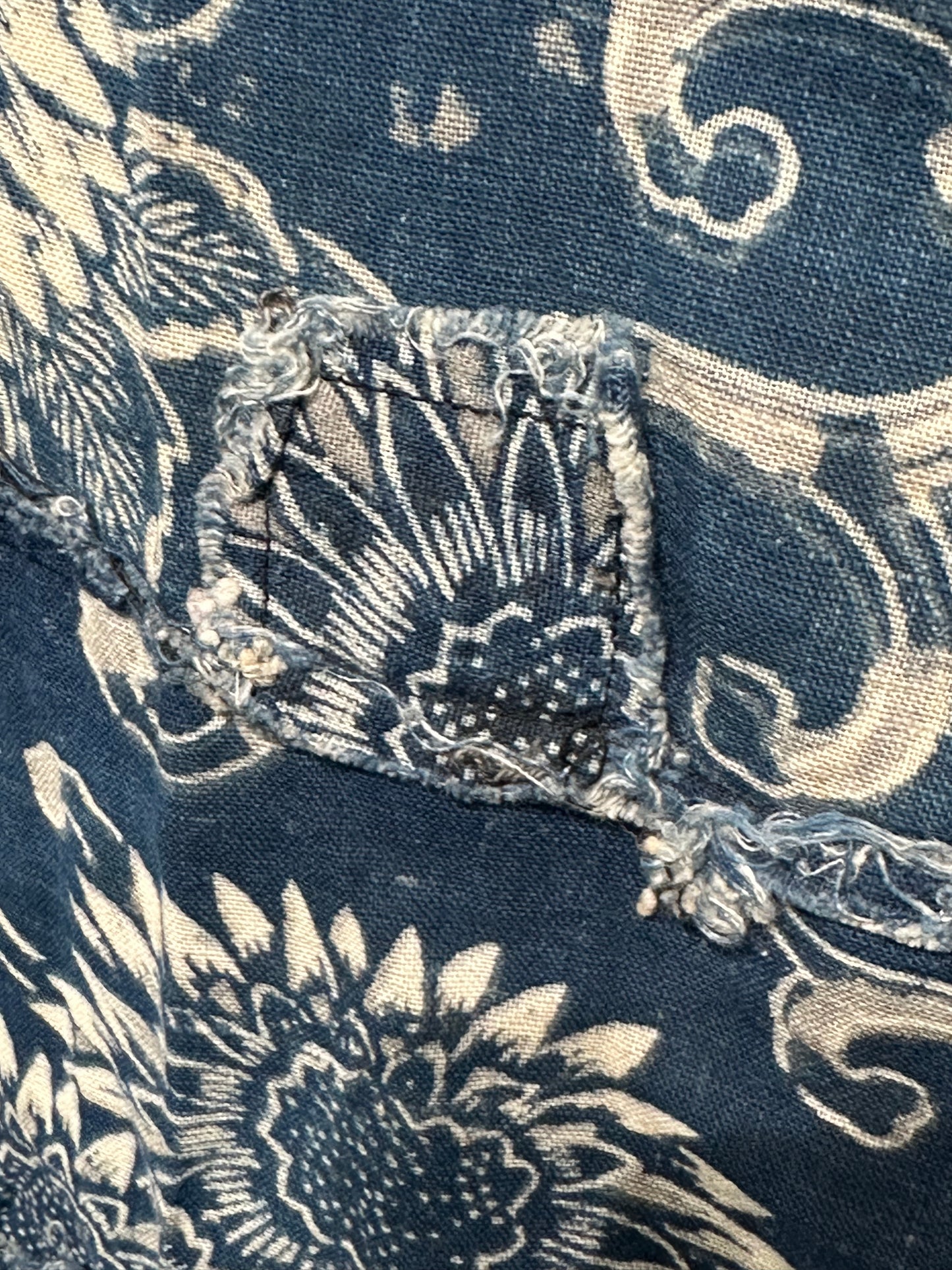 Antique Japanese 19th Century Textile - Katazome Indigo 38"x72" #70