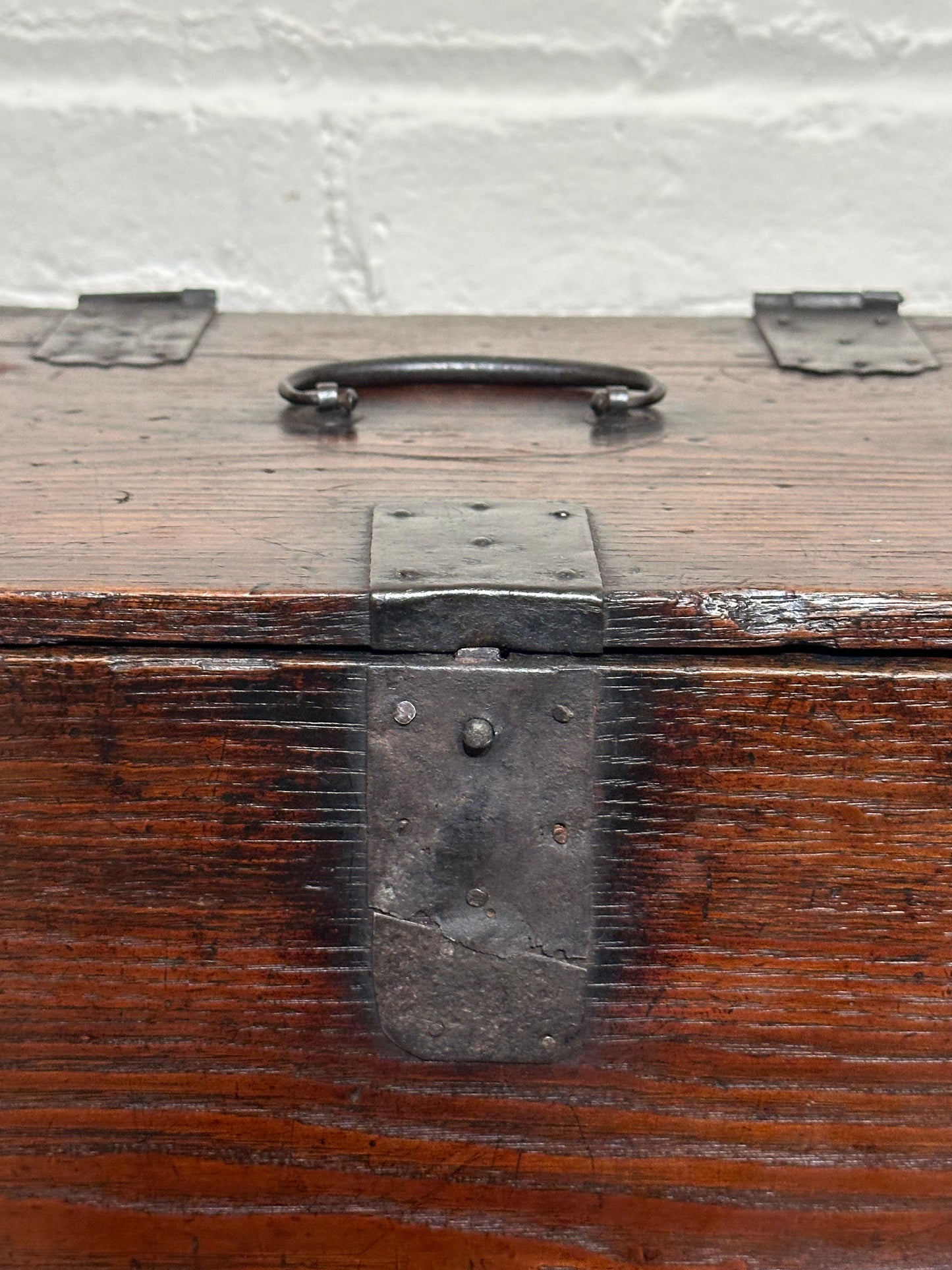 Antique Japanese Meiji Era 1880's Suzuribako Calligraphy Tansu Chestnut 3 Drawer 13"