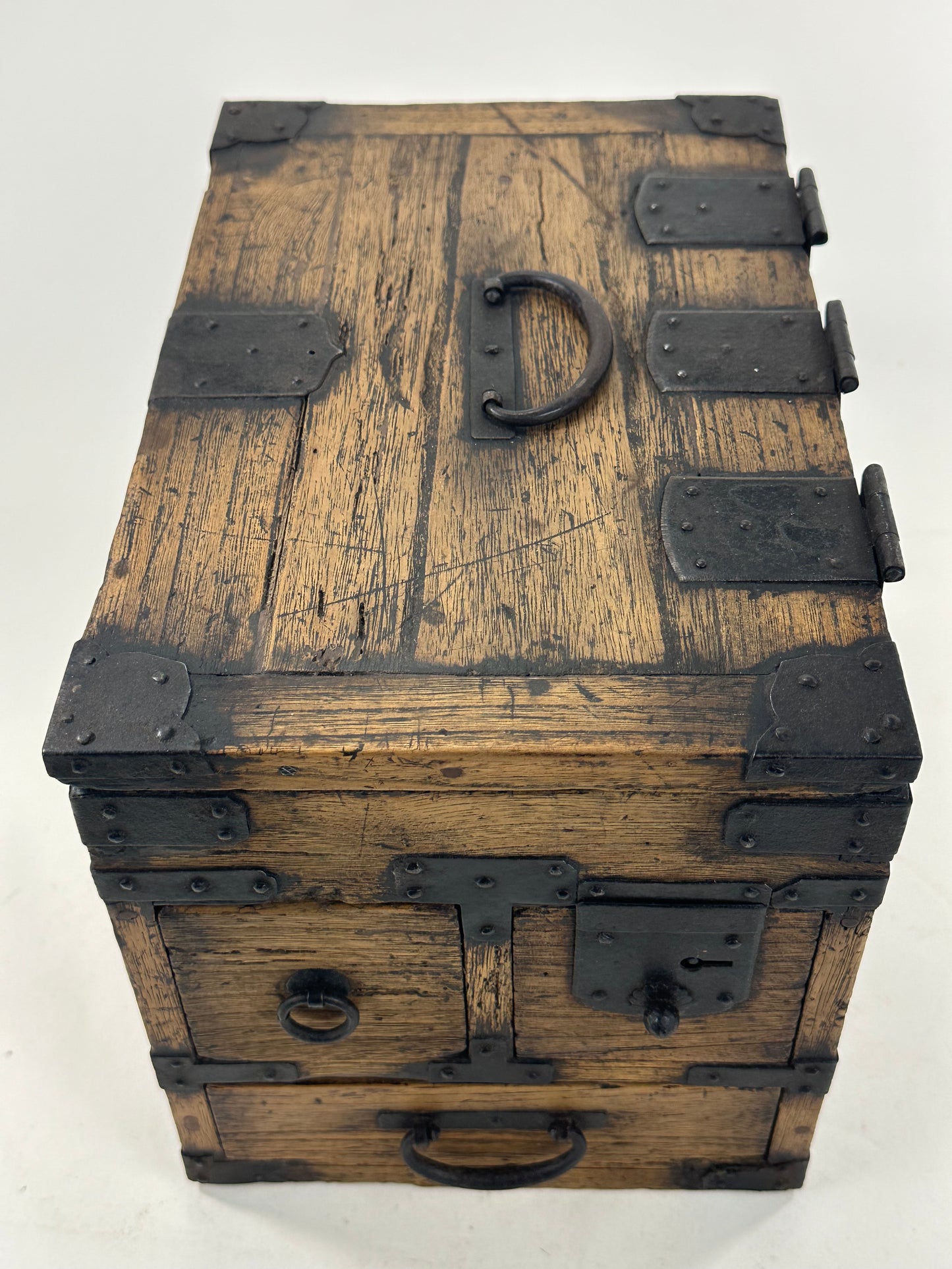 Antique Japanese c.1880’s Kiri Wood Suzuribako Calligraphy Tansu Chest 12"