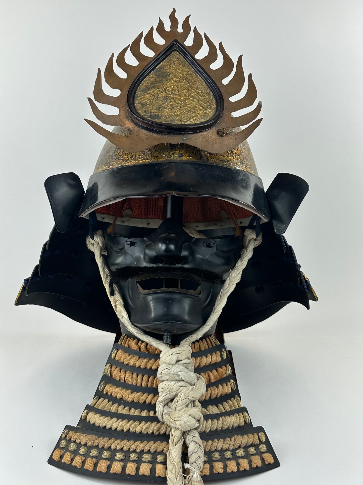 Japanese Edo Period Eboshi Kawari Kabuto w/ Flaming Jewel Maedate Rare LS#115