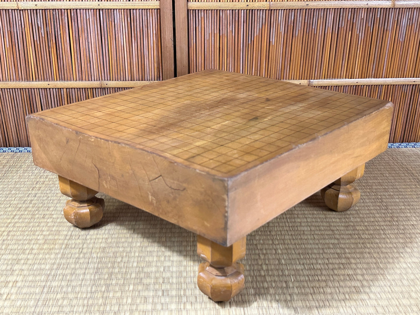 Vintage Japanese Goban 3.5" (9cm) Thick Go Game Board Floor Board H8?