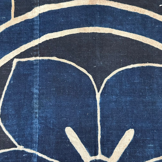 Antique Japanese 19th Century Textile - Tsutsugaki 45"x45" Plum Kamon #105