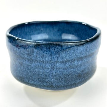 Japanese Handmade Mino Ware Chawan Matcha Tea Bowl Ai Yohen Blue Flambe Glaze NEW5"