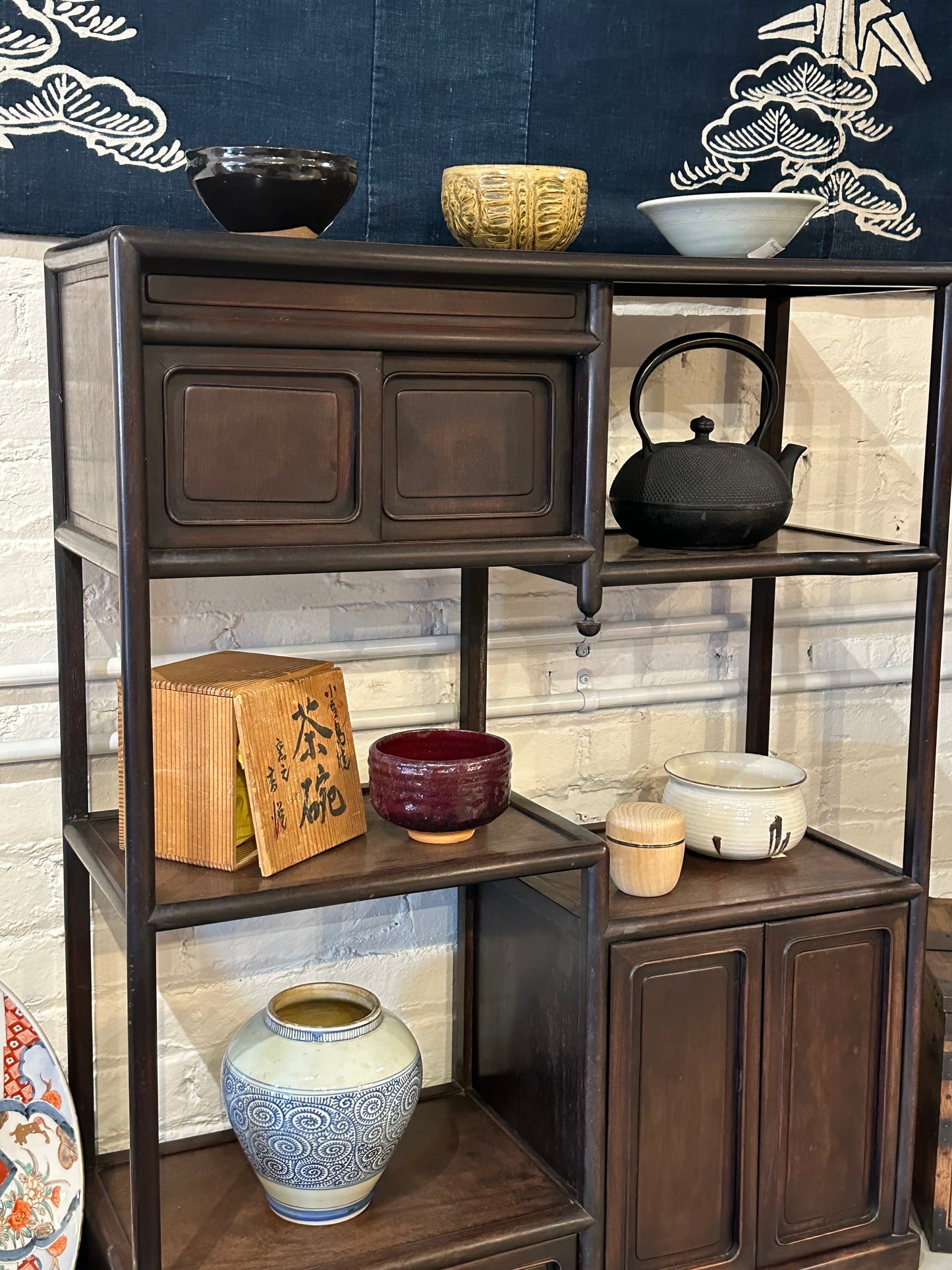 Antique Japanese Chadansu Tea Display Tansu Hongmu 36"H