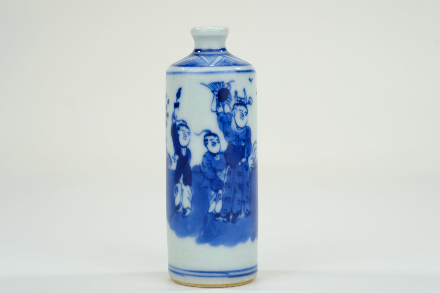 Vintage Chinese Porcelain Blue & White Snuff Bottle 3"