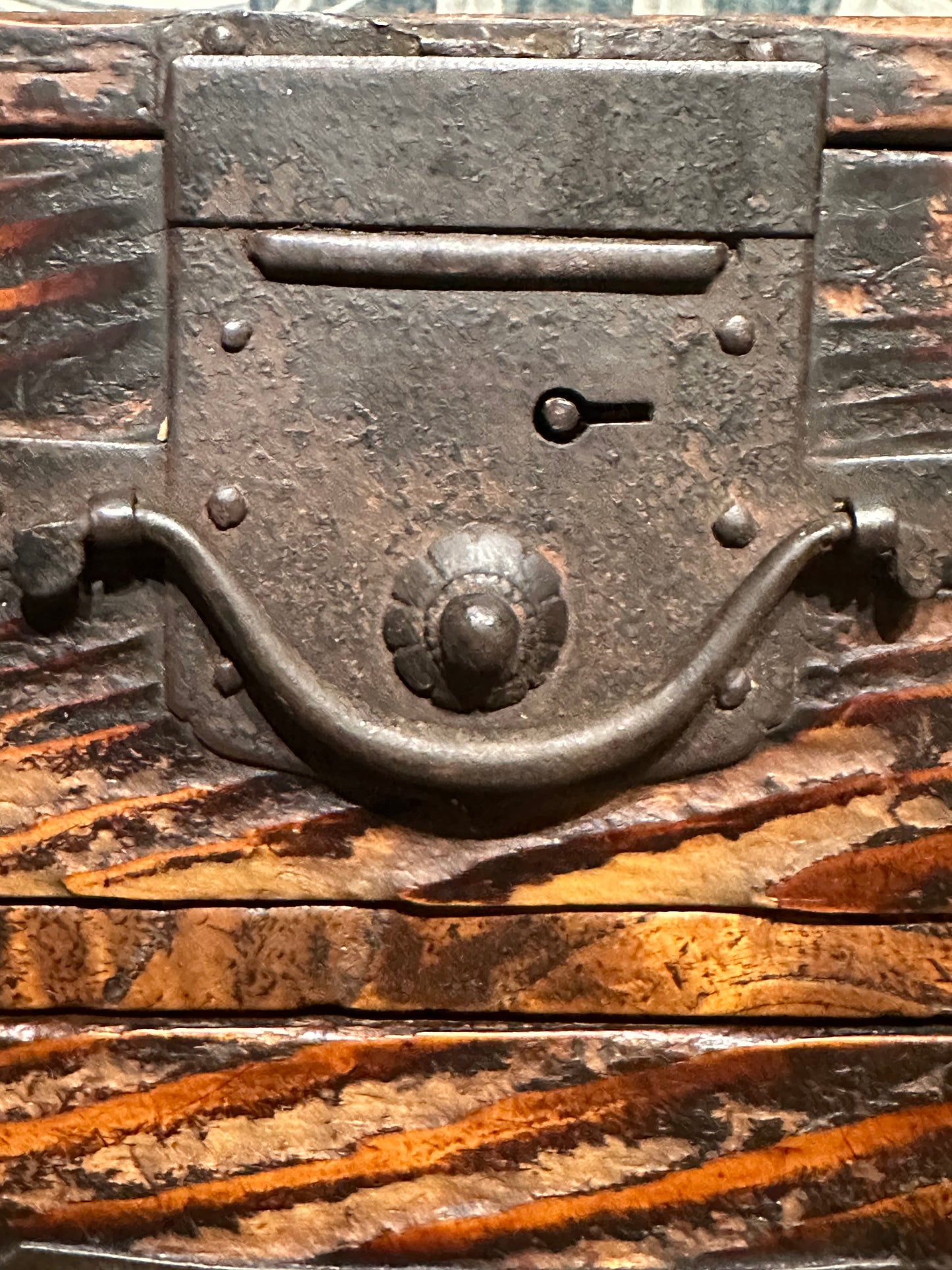 Antique Japanese Meiji c1881 Sugi Wood Suzuribako Ballot Box Tansu Chest 15”