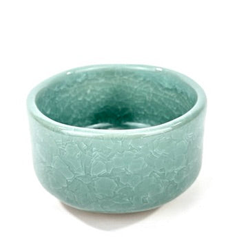 Japanese Handmade Mino Ware Chawan Matcha Tea Bowl Hiwa Celadon Green Kannyu Crackle NEW 5"