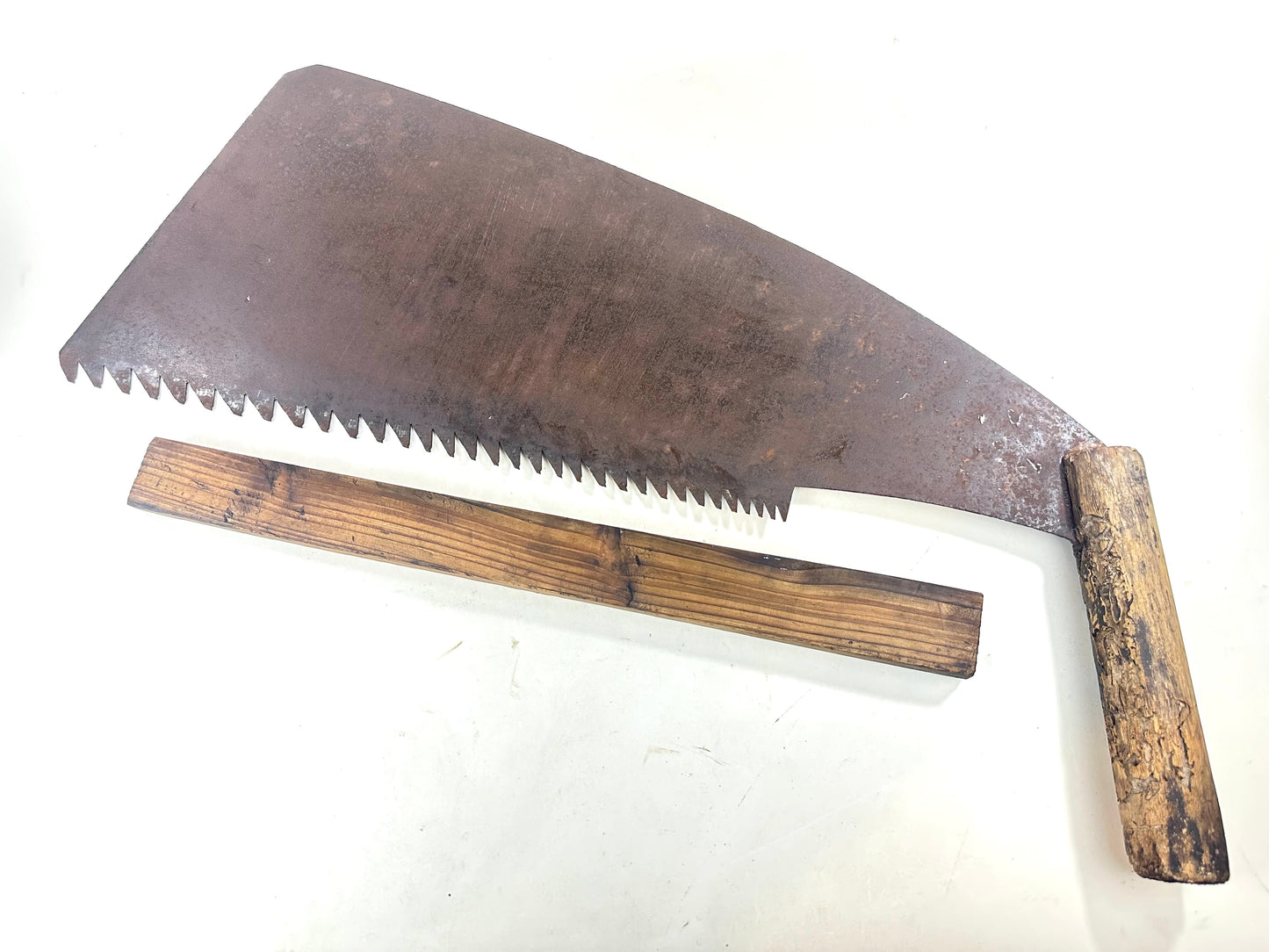 Antique Japanese c1800’s Whaleback Saw Forged Iron Maebiki Nokogiri 32”L