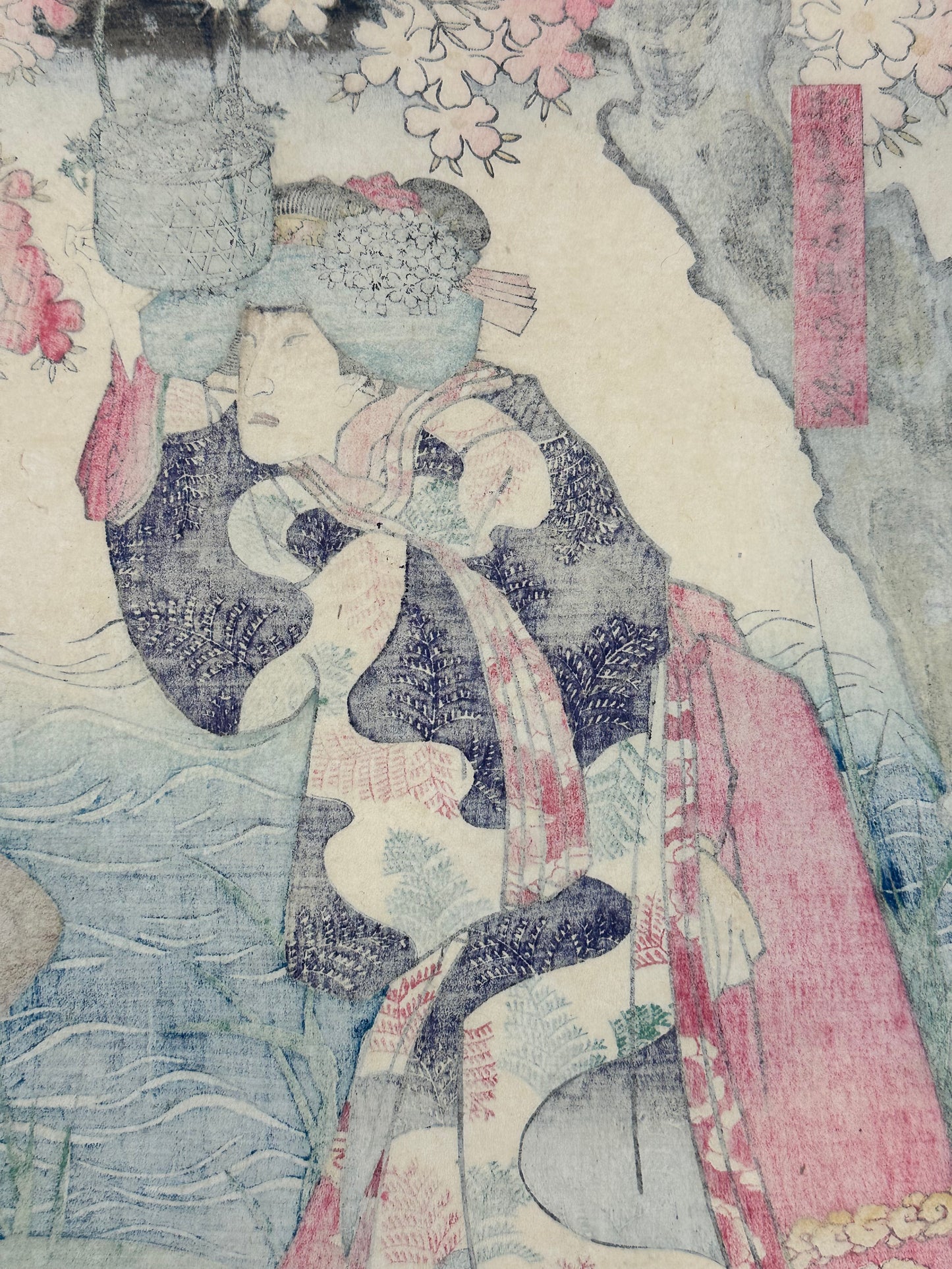 Original Japanese Woodblock Print: by Toyokuni III c1853 Sakura Princess