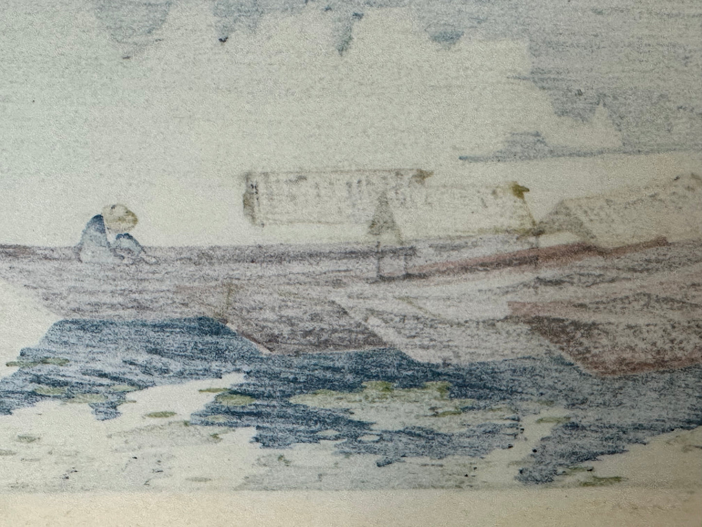 Yodo River Toshi Yoshida Woodblock Print Signed Original 1942 吉田 遠志
