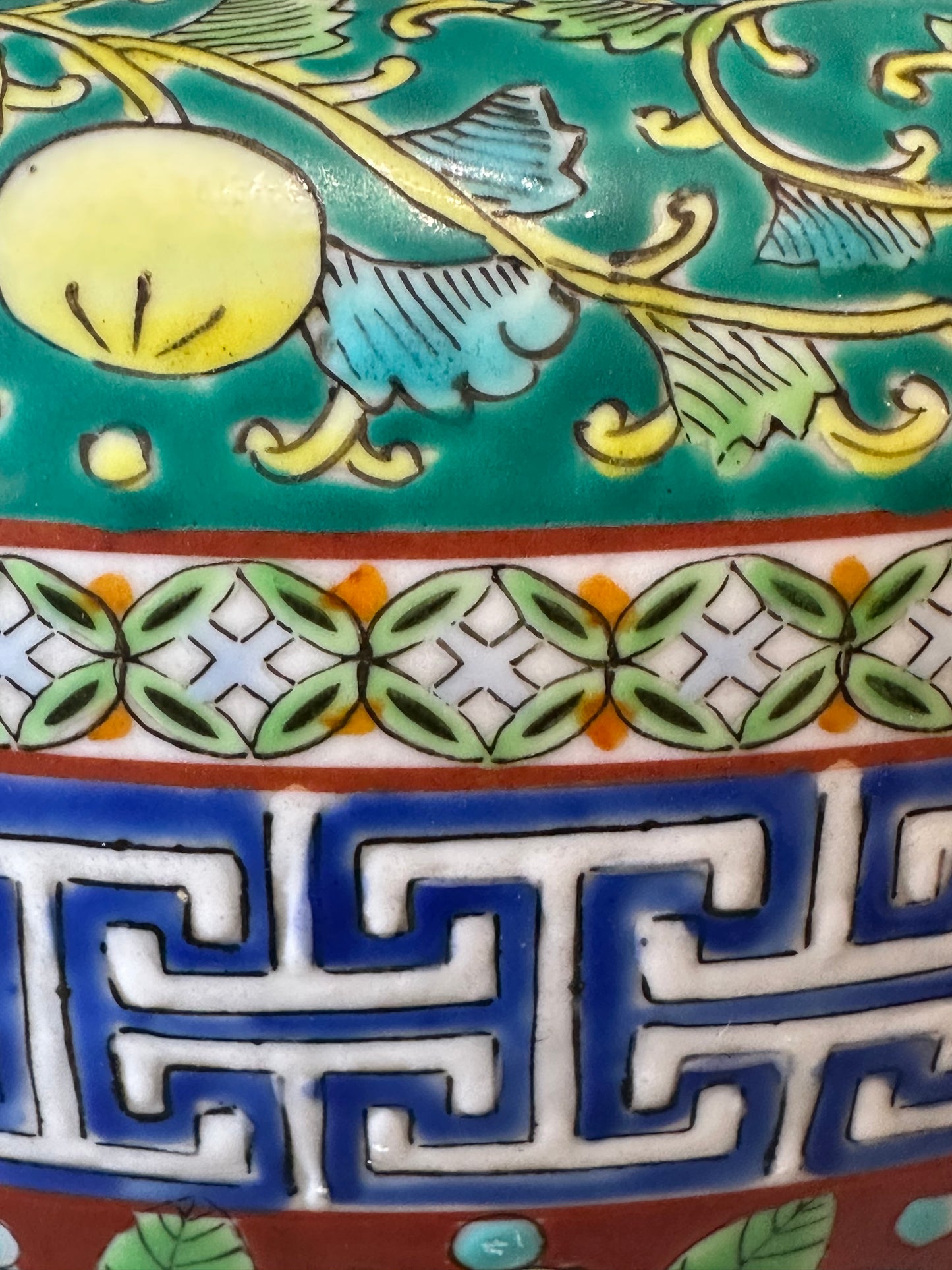 Japanese Hibachi Signed & Dated 1939 Ceramic Imari Hibachi Brazier Pot Planter 11"