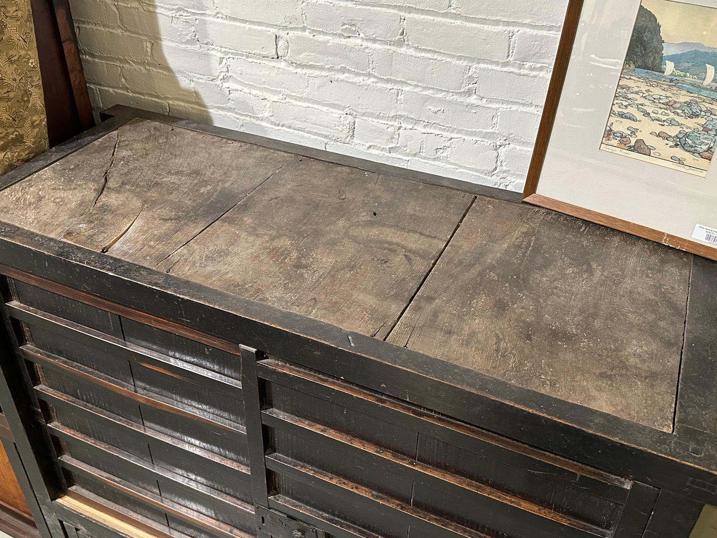 Antique Japanese Mid Edo Era c1700's Tansu Chest Sugi 54"W