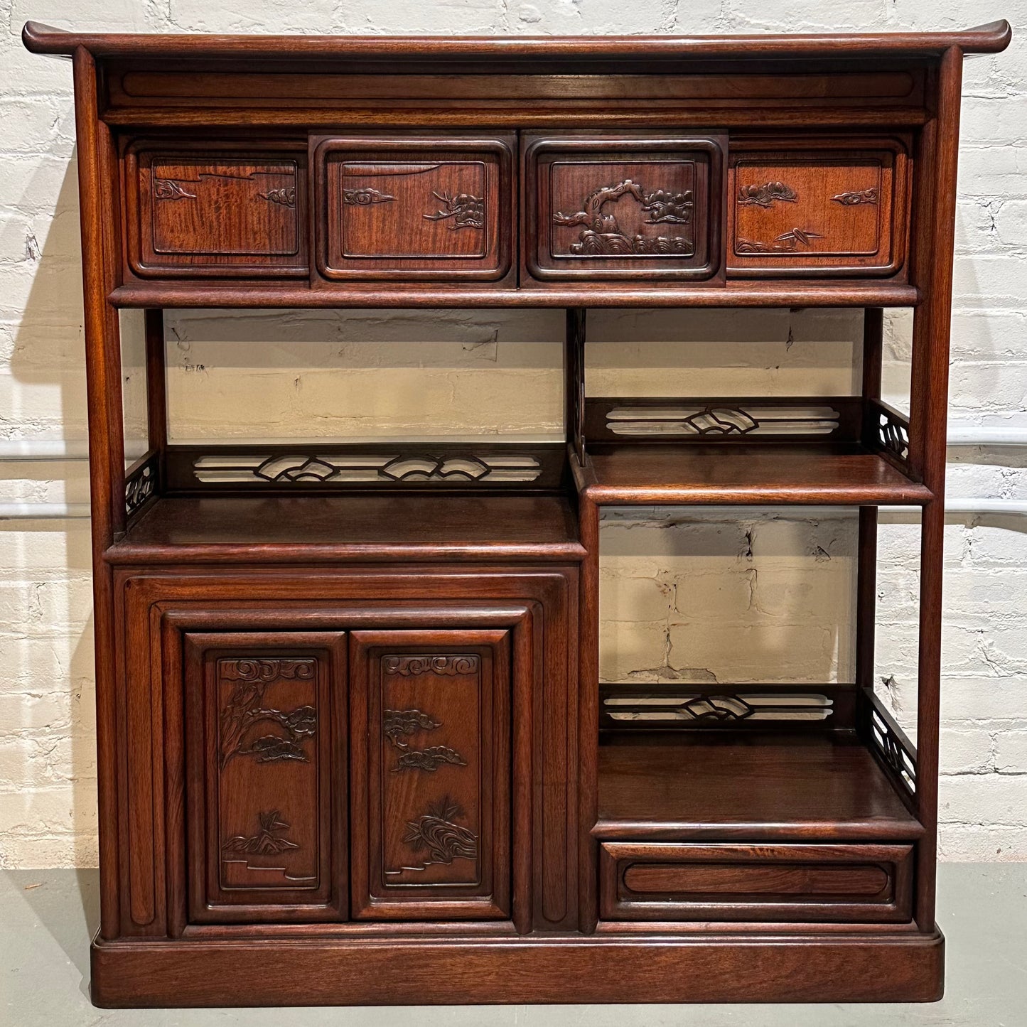 Antique Japanese Chadansu Tea Display Tansu Hongmu 36"H