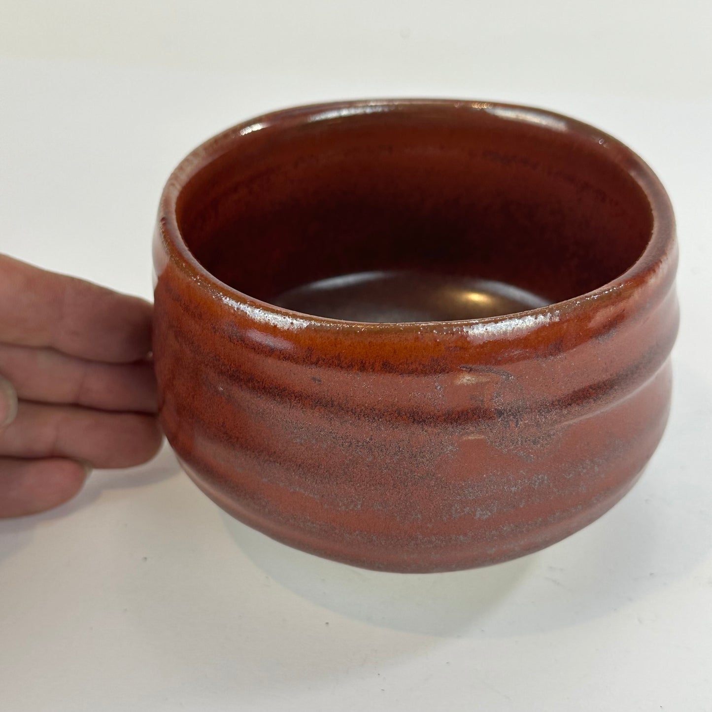 Vintage Japanese Hand Thrown Ceramic Tea Bowl Chawan Signed 5"