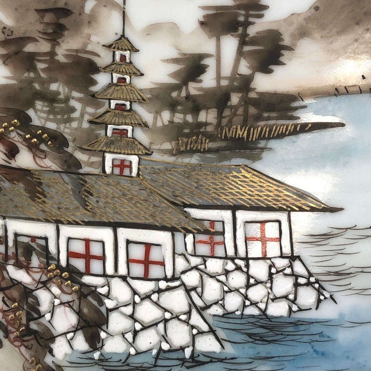 Rare Antique 24" Japanese Meiji Era (c1900) Kutani Imari Charger Platter