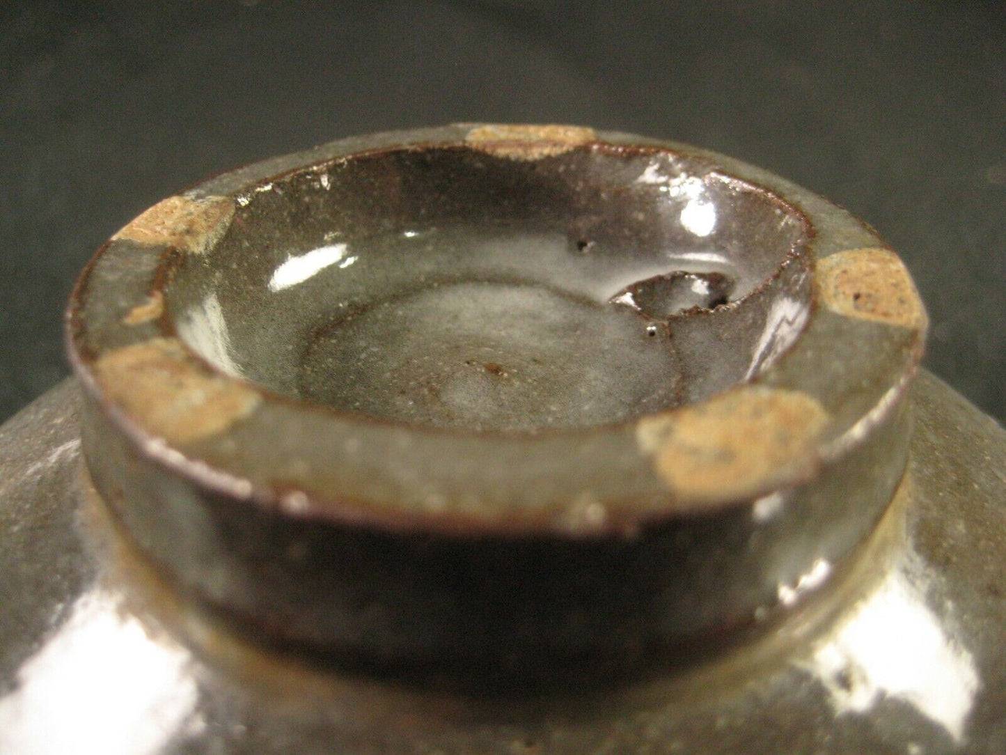 Vintage Japanese Handmade Chawan Mid Showa Gray & White Geometric Patterns 5.5"
