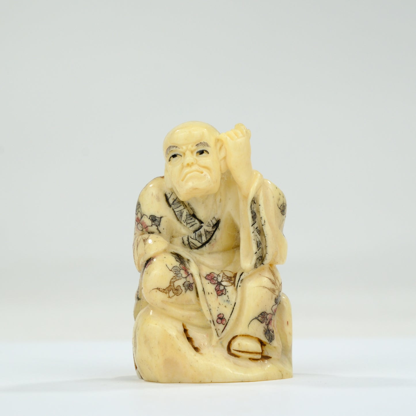 Vintage Chinese Figurine / Netsuke Hand Carved Oxbone ~2”H