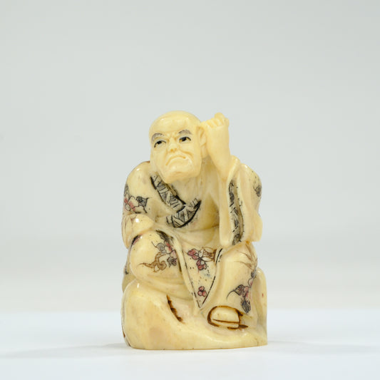 Vintage Chinese Figurine / Netsuke Hand Carved Oxbone ~2”H