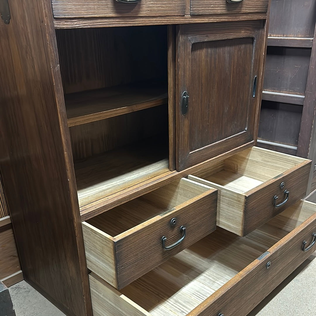 Antique Japanese Taisho Era c1920's Kiri 5 Drawer Kodansu 37"H