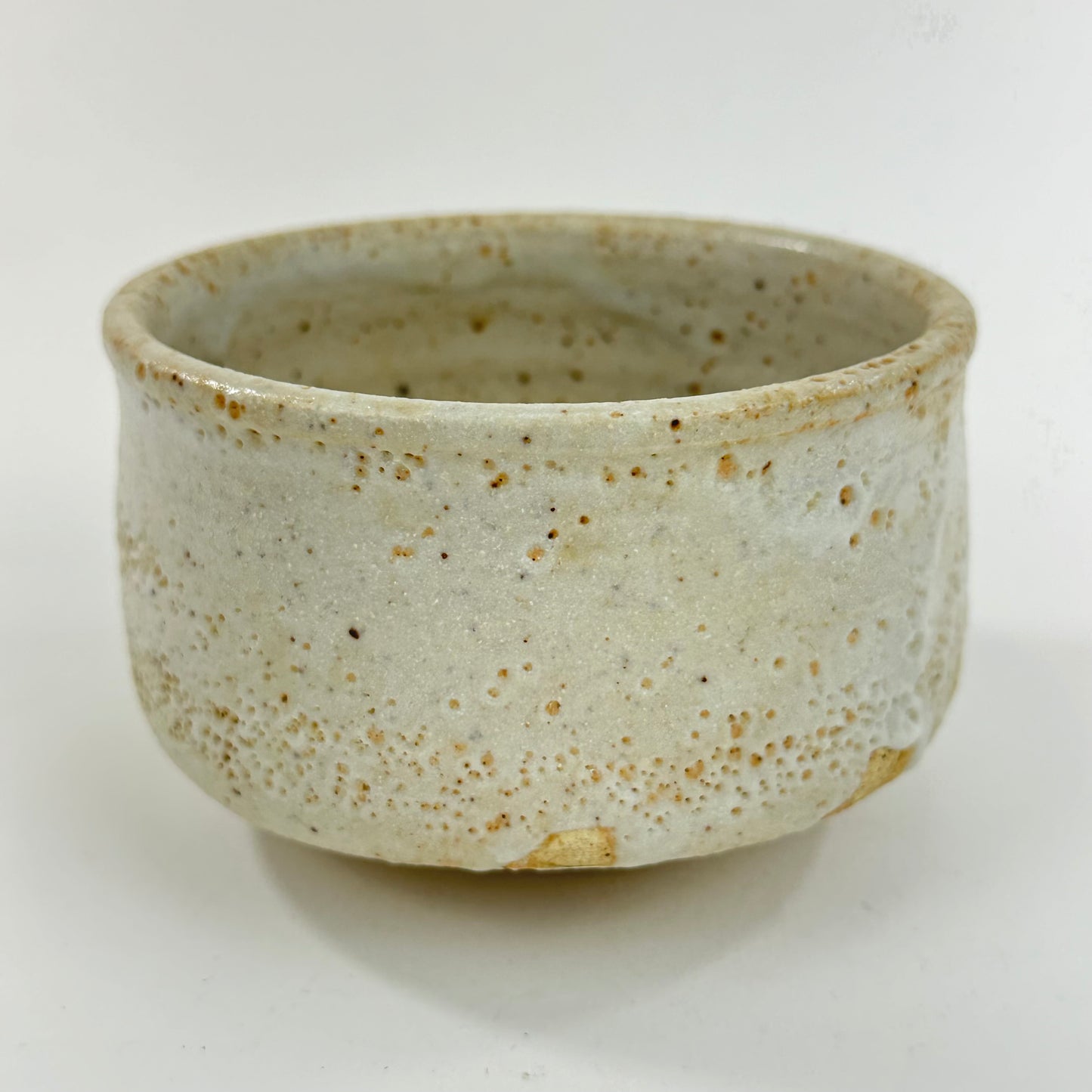 Vintage Japanese Hand Thrown Ceramic Tea Bowl Shino Chawan 5"