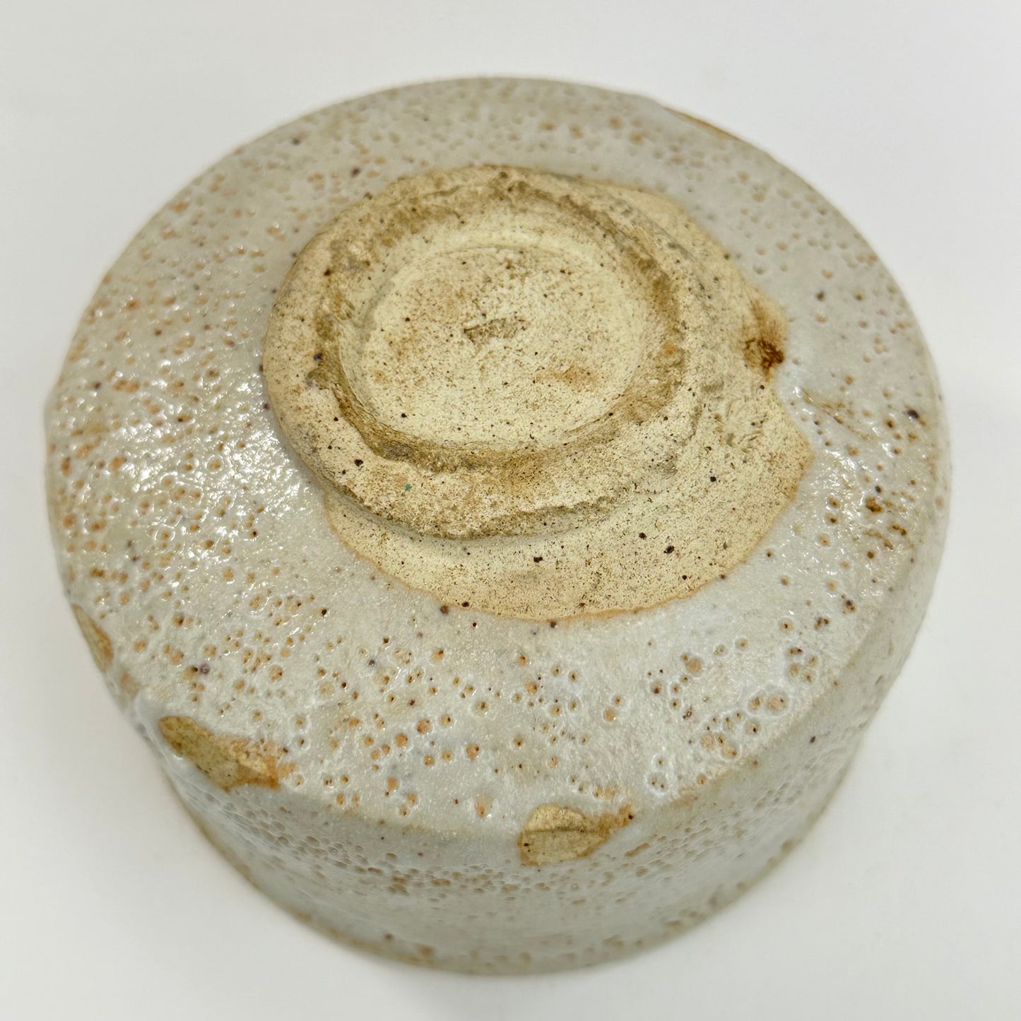 Vintage Japanese Hand Thrown Ceramic Tea Bowl Shino Chawan 5"