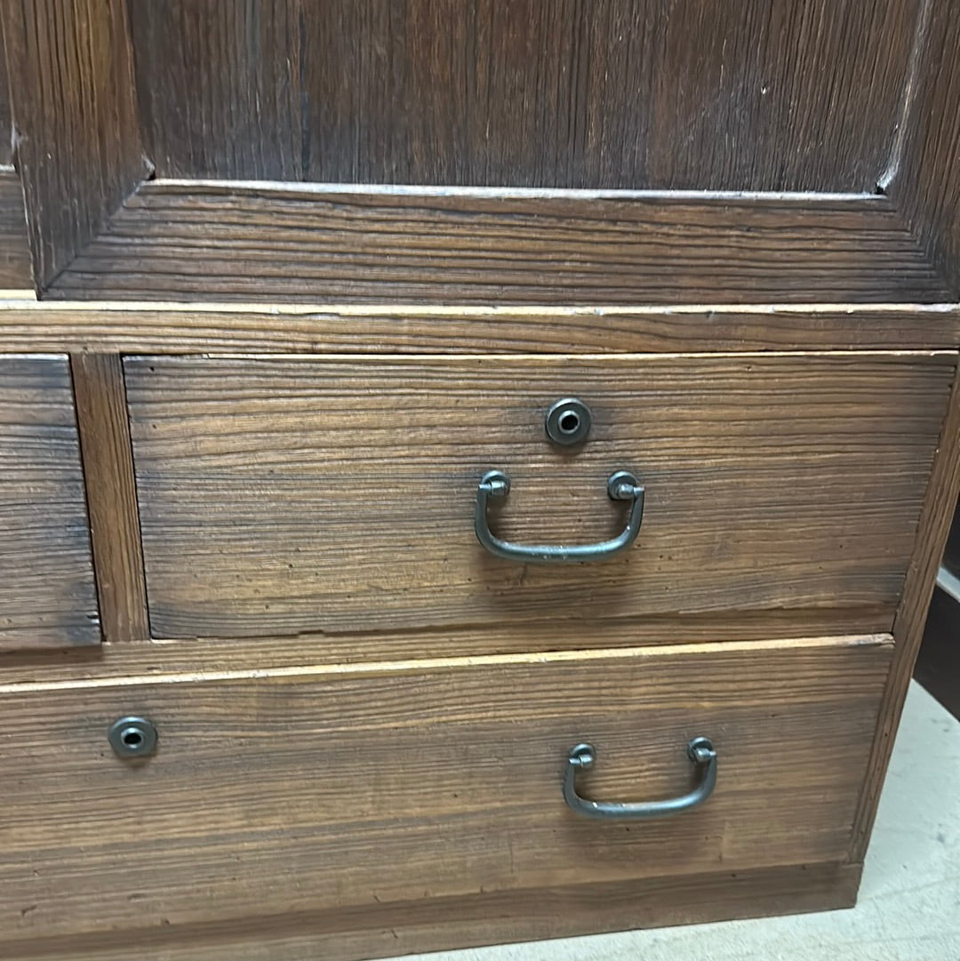 Antique Japanese Taisho Era c1920's Kiri 5 Drawer Kodansu 37"H