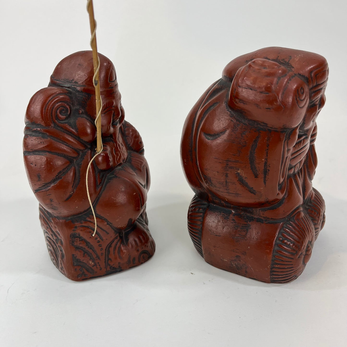 PAIR Japanese Ceramic Lucky Gods Ebisu & Daikokuji 12"