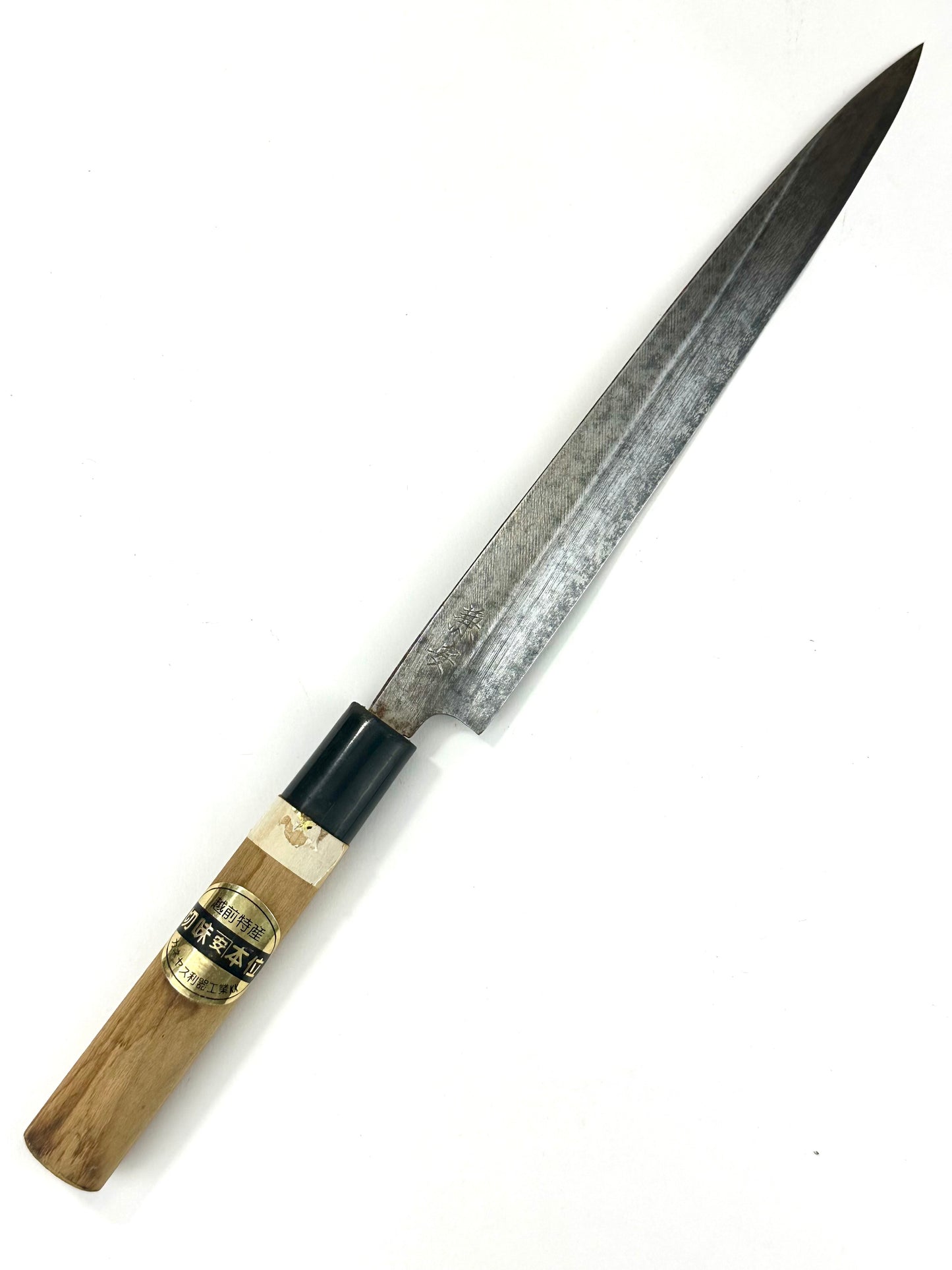 Vintage Japanese Signed Chef's Sashimi Sushi Knife 9" Blade Laminated Samurai Steel