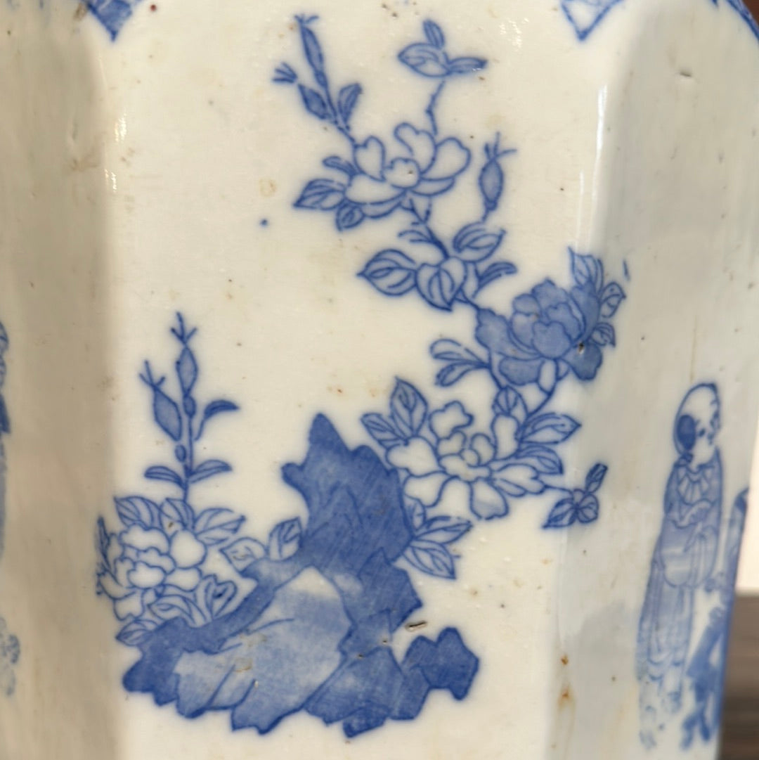 Antique Japanese Taisho Era c1910’sCeramic Hibachi Stencil 7.5”