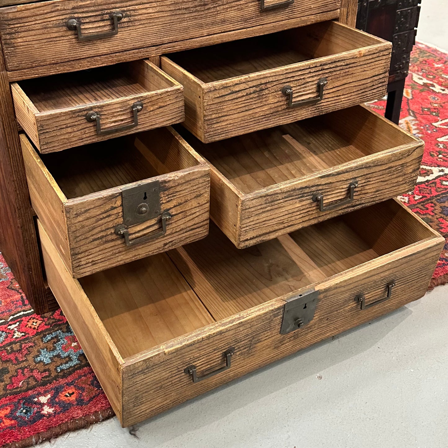 Antique Japanese Meiji Era (c1860’s) Kodansu Personal Tansu 6 Drawer 25"W