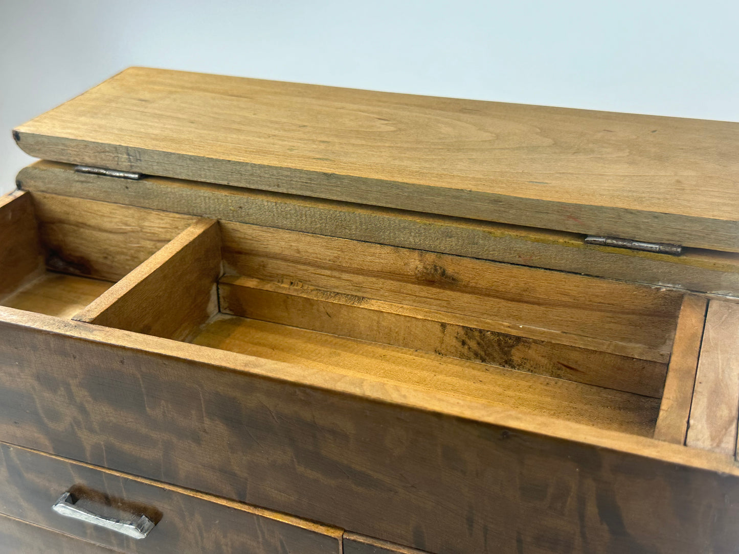 Antique Japanese Taisho c1920’s Keyaki Wood Haribako Tansu 11.5”